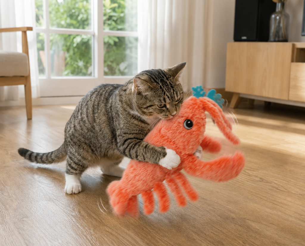 Electric Jumping Shrimp Usb Charging Lobster Cat Toy