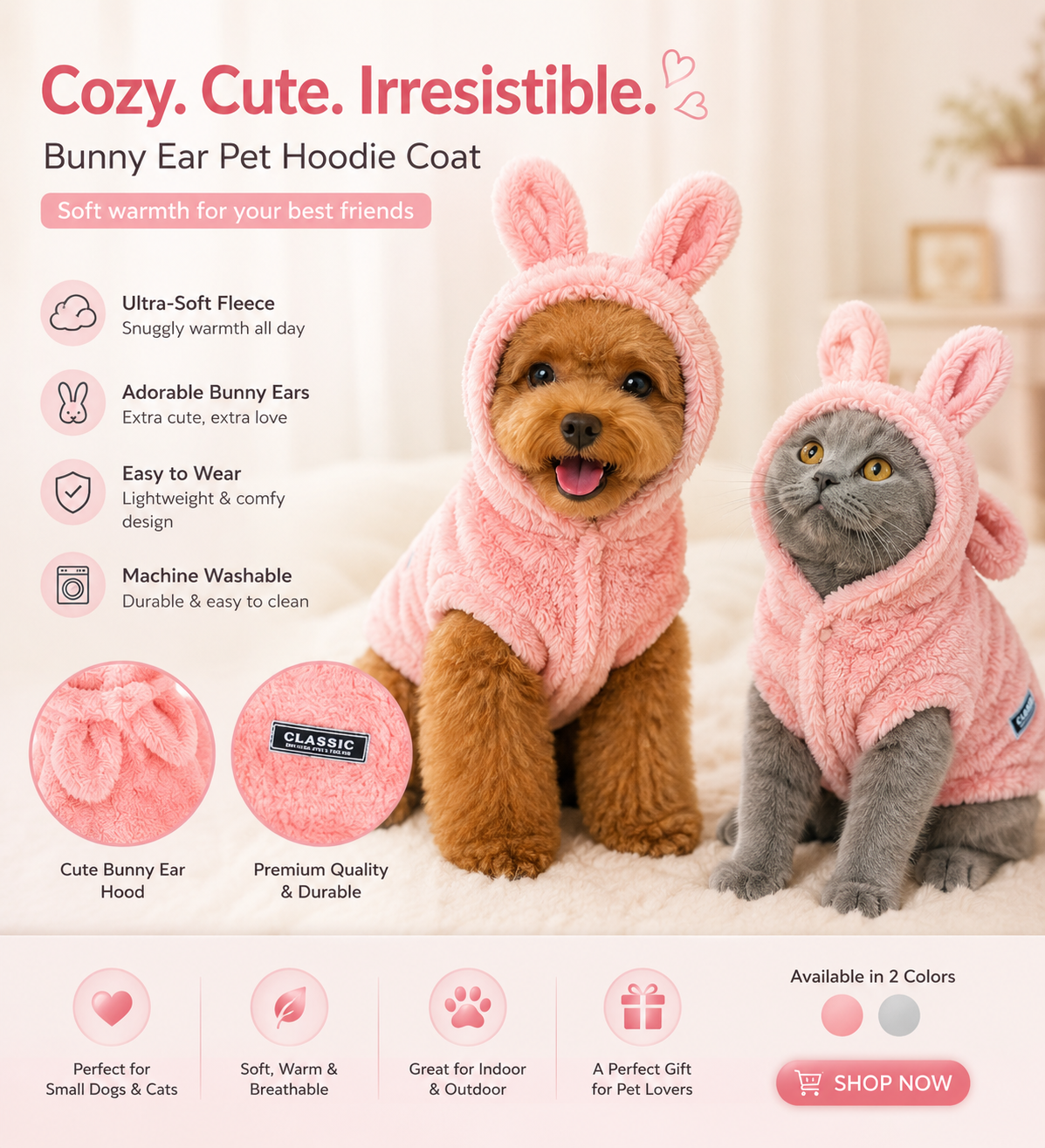 Cozy Cotton Dog & Cat Pajamas