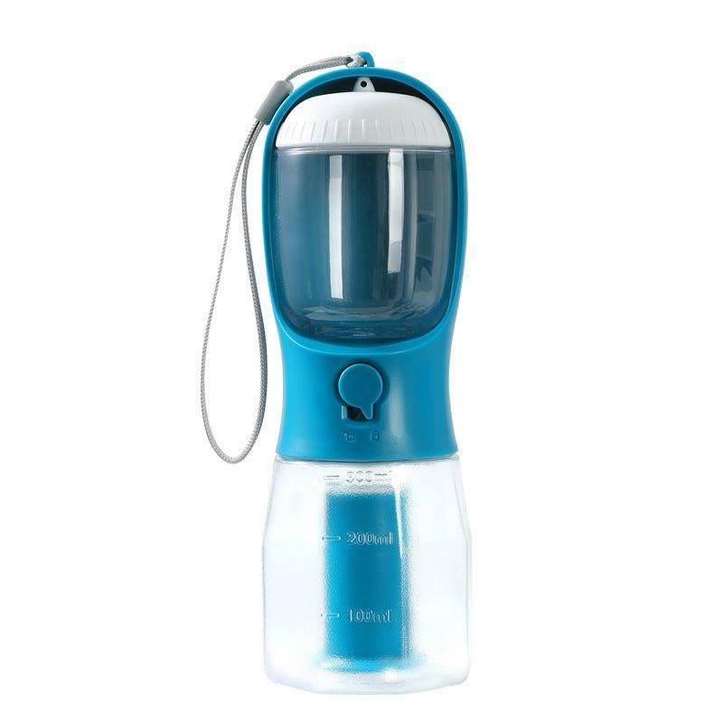 3-in-1 Portable Dog Water Bottle with Food Container & Waste Bag Holder – Leak-Proof Travel Pet Cup