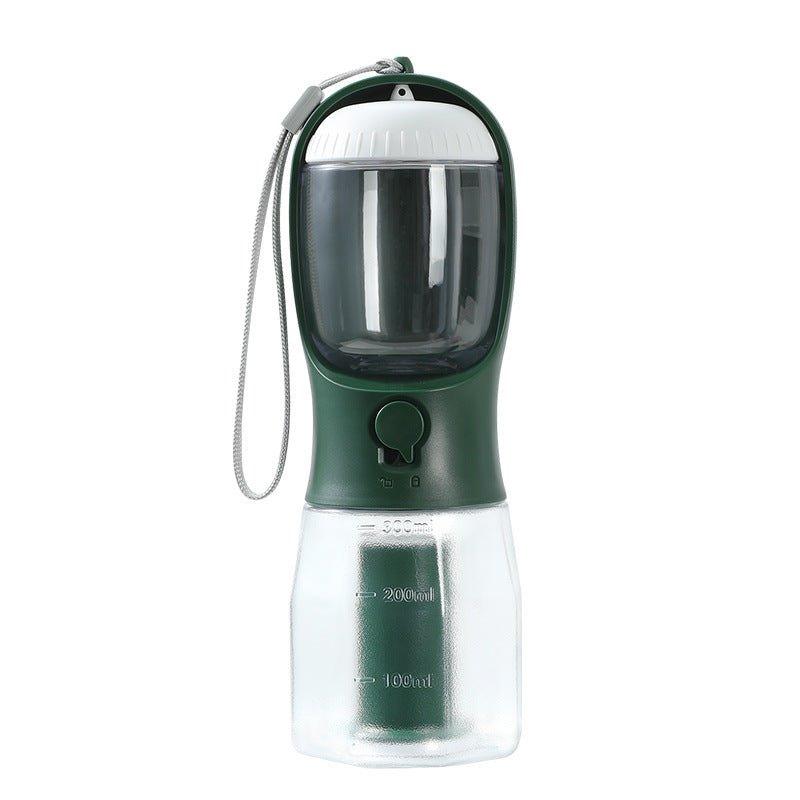 3-in-1 Portable Dog Water Bottle with Food Container & Waste Bag Holder – Leak-Proof Travel Pet Cup