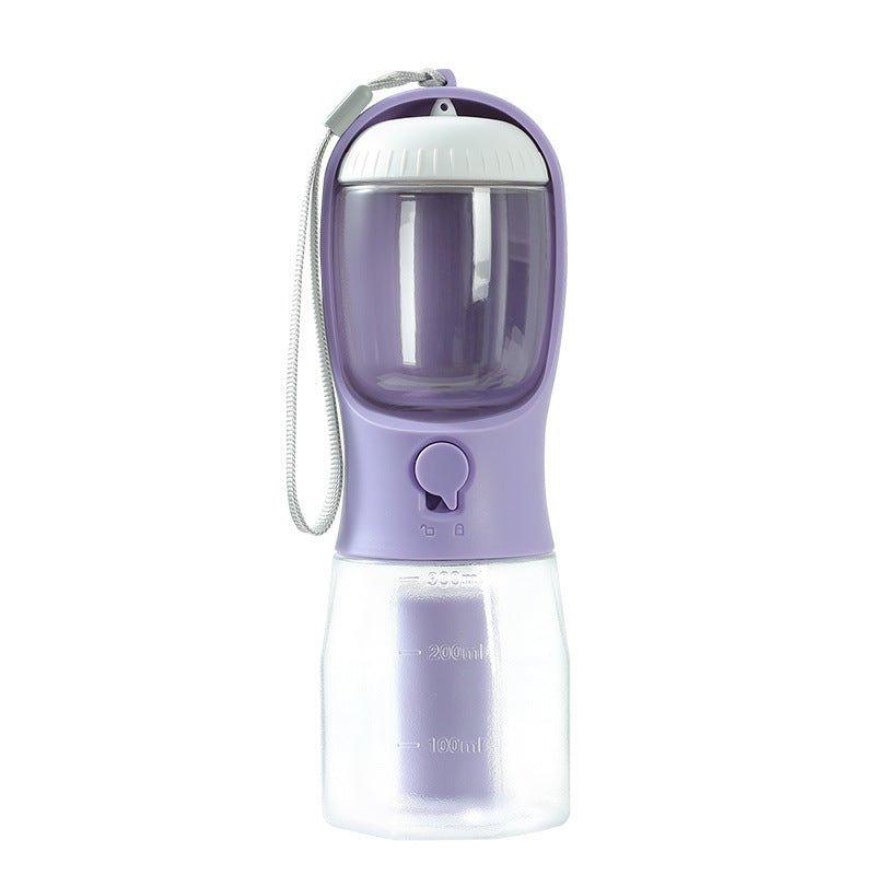 3-in-1 Portable Dog Water Bottle with Food Container & Waste Bag Holder – Leak-Proof Travel Pet Cup