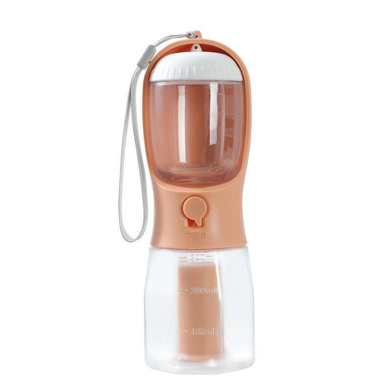3-in-1 Portable Dog Water Bottle with Food Container & Waste Bag Holder – Leak-Proof Travel Pet Cup
